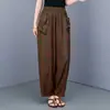 Pantalones Harem Sueltos Estampados para Mujer de Mediana Edad Primavera/Verano Estilo Mamá Cintura Elástica Adelgazantes Casuales