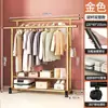 Varal de roupas de haste dupla, cabideiro doméstico, varal de roupas para varanda, cabideiro simples de chão, estante de armazenamento de chão