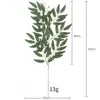 Nuevo producto transfronterizo hojas falsas hojas de sauce artificiales florero arreglo floral decoración de hojas verdes tallo único hojas de eucalipto simulación