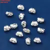 Accesorios de plata de ley con superficie de golpeteo irregular cóncavo-convexo, cuentas de superficie cortada de plata lisa de moda con cuentas, material para cuentas hechas a mano DIY