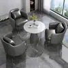 Conjunto de Sofá de Um Lugar de Luxo e Mesa de Centro para Lazer, Recepção de Hotel, Escritório, Sala de Vendas, Mesas e Cadeiras de Reunião, Salão de Beleza