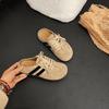 Sapatos Casuais de Treinamento Alemão Meia-sapatilha Bucken Baotou Primavera/Verão 2025 Sapatos de Caminhada Retro Sem Salto Slip-on Cadarço Preguiçoso