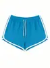 Pantalones Cortos Deportivos de Mujer Transfronterizos 2025 Verano Color Sólido Elástico Cordón Holgados Adelgazantes Estudiante Pierna Ancha Casual