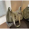 Bolso de Hombro Casual Popular Fresco Color Sólido Plegado con Cordón Moda Coreana Simple 2025 Nuevo