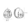 Prata esterlina S925 moda coreana zircônia facetada incrustada gota d'água brilhante brinco de argola brincos de personalidade estilo coreano atacado