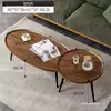 Mesa de Centro, Simple y Moderna, Estilo Nórdico, para Uso Doméstico, Sala de Estar, Apartamento Pequeño, Mesa Lateral para Sofá, Mesa Pequeña con Patas de Madera Maciza, Mesa de Té Redonda