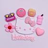 Biscoitos Grandes Cabeça Hello Kitty KT Acessórios de PVC Cola Macia Acessórios DIY Fivela Chinelos com Furo Decoração de Presilha de Cabelo para Capa de Celular