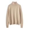 Suéter Rojo Suave 100% Cachemira de Montaña Suéter de Cuello Alto Holgado de Punto Interior Suelto Otoño e Invierno para Mujer