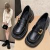 Zapatos Británicos de Cuero Estilo Universitario para Mujer, Novedad Primavera 2026 Mocasines Estudiantiles Antideslizantes de Suela Gruesa, Zapatos Individuales de Moda JK