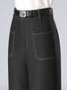 Pantalones de pierna ancha imitación mezclilla para mujer, de cintura alta, nuevo estilo principios de otoño 2026, adelgazantes y con caída, pantalones largos de pierna recta para madres de mediana edad