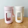 Vaso de Agua de Vidrio para Niñas, Alto Valor Estético, Portátil, Resistente a Altas Temperaturas, Nuevo Modelo 2025, Taza de Té Simple para el Hogar con Correa de Silicona