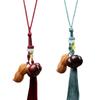 Colgante de Palisandro Caqui para la Buena Suerte, Cadena Colgante para Coche, Amuleto de la Buena Suerte con Decoración de Borla para Bolsos
