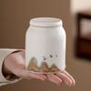 Fabricante de Latas de Té de Jade Grasa de Cordero, Latas Selladas de Alta Gama, Latas Domésticas para Almacenamiento de Té, Almacén de Cerámica para Té Negro Pu'Er Chino