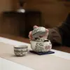 Juego de Té Kung Fu Esmaltado de Color Guochao, Una Tetera y Cuatro Tazas, Caja de Regalo de Juego de Té Portátil para Viaje, Regalo Souvenir
