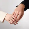 Anillo de Pareja Trayectoria de Latido Corazón Esmalte Luminoso Plata de Ley 925 para Hombre y Mujer Lujo Ligero Diseño de Nicho Anillo de Pareja Regalo de Cumpleaños