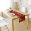 Bandera de Mesa Transfronteriza Roja Festiva Mantel de Mesa de Lino Decoración Ambiente Navideño Bandera de Mesa para Restaurante Mantel Impermeable Aislante