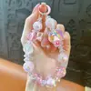 Oso de Helado Cadena de Teléfono con Cuentas Colgante Llavero Accesorio Cadena Colgante Bolso Llavero de Coche Pequeño Regalo Mayoreo