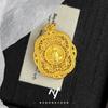 Novo Estilo Chinês Antigo Dourado Pontilhado Corte Diamante Filigrana Flor de Quatro Folhas Pingente de Buda Ouro Areia Estilo Étnico Filigrana Corda Trançada Colar