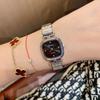 Dimini Timini Moda Reloj Cuadrado Pequeño Temperamento Reloj de Mujer Correa de Acero Aleado Reloj de Mujer Reloj de Cuarzo Simple para Mujer