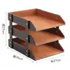 Organizador de Archivos de Escritorio de Cuero Tipo Cajón Portadocumentos de Negocios A4 Suministros de Oficina Estante Vertical de Almacenamiento