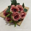 10 Cabezas Yafei Rosa Artificiales Atrezzo Estilo Europeo Rosa Venta al por Mayor Transfronteriza Ramo Boda Decoración del Hogar Flores Secas Falsas
