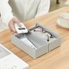 Caja de Almacenamiento Rectangular de Estilo Japonés Caja de Almacenamiento de Artículos de Escritorio Gris Caja Organizadora de Papeles para Escuela