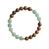 Pulseira Estilo Chinês de Sândalo Dourado Natural, Simples e Calmante, Pulseira de Contas de Jade Azul, Joia Feminina, Presente, Atacado do Fabricante