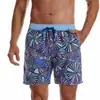 Comercio exterior Pantalones de playa de secado rápido para hombre a rayas estampado europeo y americano tela lavada bañadores transfronterizos talla grande shorts casuales