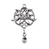 42x 27mm 3.6g plata antigua DIY accesorios para collar pulsera amuleto colgante estrella luna
