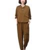 Traje deportivo casual de moda para mujer 2024 Primavera y Otoño Nuevo Suelto talla grande Madre de mediana edad Elegante Reductor de edad Conjunto de dos piezas