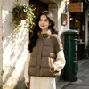 Outono/Inverno 2026 Novo Colete de Tricô Patchwork de Algodão Feminino Curto Solto com Gola Alta Design de Sentido Colete tipo Capa Roupa Externa