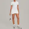 Falda de yoga otoñal ajustada, con cremallera, plisada y con cuello, diseñada para prevenir la exposición, de secado rápido, transpirable, adecuada para correr, fitness y otras actividades deportivas. 1698