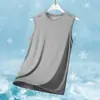 Nuevo Chaleco Pulóver Casual de Cuello Redondo para Hombre Verano 2026, Camiseta de Tirantes de Seda Hielo de Secado Rápido para Deportes Juventud
