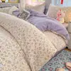 Juego de Cuatro Piezas 100% Algodón Clase A Estilo Fresco ins Funda de Edredón Individual de Algodón Puro Juego de Tres Piezas Sábana Bajera de Grado para Dormir Madre e Hijo Ropa de Cama