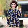 Camisas de Algodón y Seda de Verano para Mujeres de Mediana Edad y Mayores, Tops de Talla Grande para Primavera y Otoño de Madres Mayores, Ropa para Abuelas, Camisas de Manga Larga para Esposas