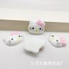Gatinho de Desenho Animado Acessórios de Resina Médio Laço Fofo Gato KT DIY Infantil Capa de Celular Caixa de Armazenamento Acessórios de Cabelo Material