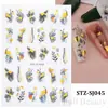 Pegatinas de arte de uñas de flor de durazno nuevas transfronterizas, pegatinas de arte de uñas iridiscentes de hoja de arce de otoño 3D, al por mayor