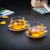 Platillo de té, Juego de té, Plato redondo transparente, Plato para snacks de café, Plato de servicio, Bandeja pequeña para té, Resistente al calor, Venta al por mayor del fabricante
