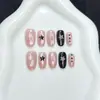 Estrela preto-roxo ns arte de unhas avançada usável branco leitoso estrela destacável doce legal unhas usáveis estilo curto adesivos macios