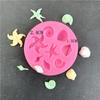 Concha Estrella de Mar Molde de Silicona Viento Oceánico Pentagrama Pliegue Molde de Azúcar Chocolate Herramientas Decorativas para Pastel Huevo