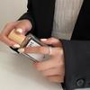 Anillo Escalera de Gota de Agua Todo Plata de Ley S'925 Diseño Abierto Exquisito Anillo Brillante de Plata para Dedo Índice para Mujeres 5615