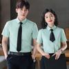 Camisas Profissionais para Mulheres, Manga Curta Verão Estilo Coreano, Cor Sólida Camisas de Trabalho em Grupo para Estudantes, Camisas Masculinas com Impressão de Logo Opcional