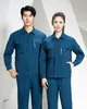 Uniformes de trabajo personalizados de manga larga para hombres y mujeres, ropa de protección laboral resistente al desgaste para fábricas y talleres, con texto impreso y tiras reflectantes