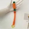 Cordão para Celular Anti-Perda Ajustável, Tecido à Mão em Forma de Flor, Corda de Poliéster Colorida Nórdica Enrolada no Núcleo
