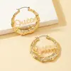 Pendientes de aro transfronterizos con letras redondas de Europa y Estados Unidos para mujer, diseño exagerado de personalidad, estilo hip-hop punk, pendientes de exportación AliExpress