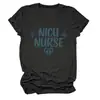 Enfermera de UCI Amazon Wish Sitio Independiente Verano Nuevo Mujer Cuello Redondo Manga Corta Moda Versátil Camiseta