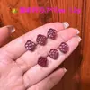 Arena Dorada Púrpura Cruda Z Carácter de Riqueza y Fortuna Carácter de Doble Felicidad Nube de Cinabrio Patrón Accesorios para Pulseras DIY Flor Pequeña Agujero Pasante Cinabrio
