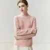 Suéter de Cashmere Feminino Baicaierong Outono/Inverno 2026 com Barra Rebatida e Gola Semi-Alta, Tricô de Lã com Design Versátil