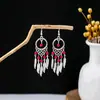 Pendientes de Borla de Plata Miao Estilo Étnico, Pendientes de Borla Turquesa Bohemios, Pendientes de Atracción Turística de Minorías Étnicas