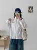 Moda Primavera 2026: Camisa Branca Bordada Panda Artístico de Bolso, Blusa Casual Juvenil Feminina Atacado